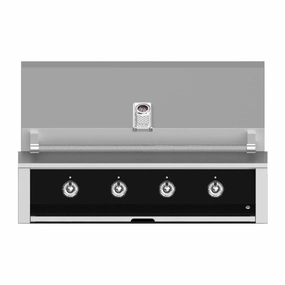 Aspire by Hestan 42-Inch Liquid Propane Gas Grill with U Burner and Sear EMB42-LP-BK stainless steel BBQ grill with side table