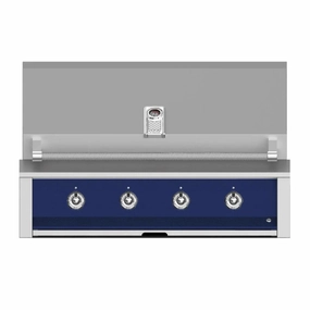 Aspire by Hestan 42-Inch Liquid Propane Gas Grill with U Burner and Sear EMB42-LP-DB stainless steel BBQ grill with side table