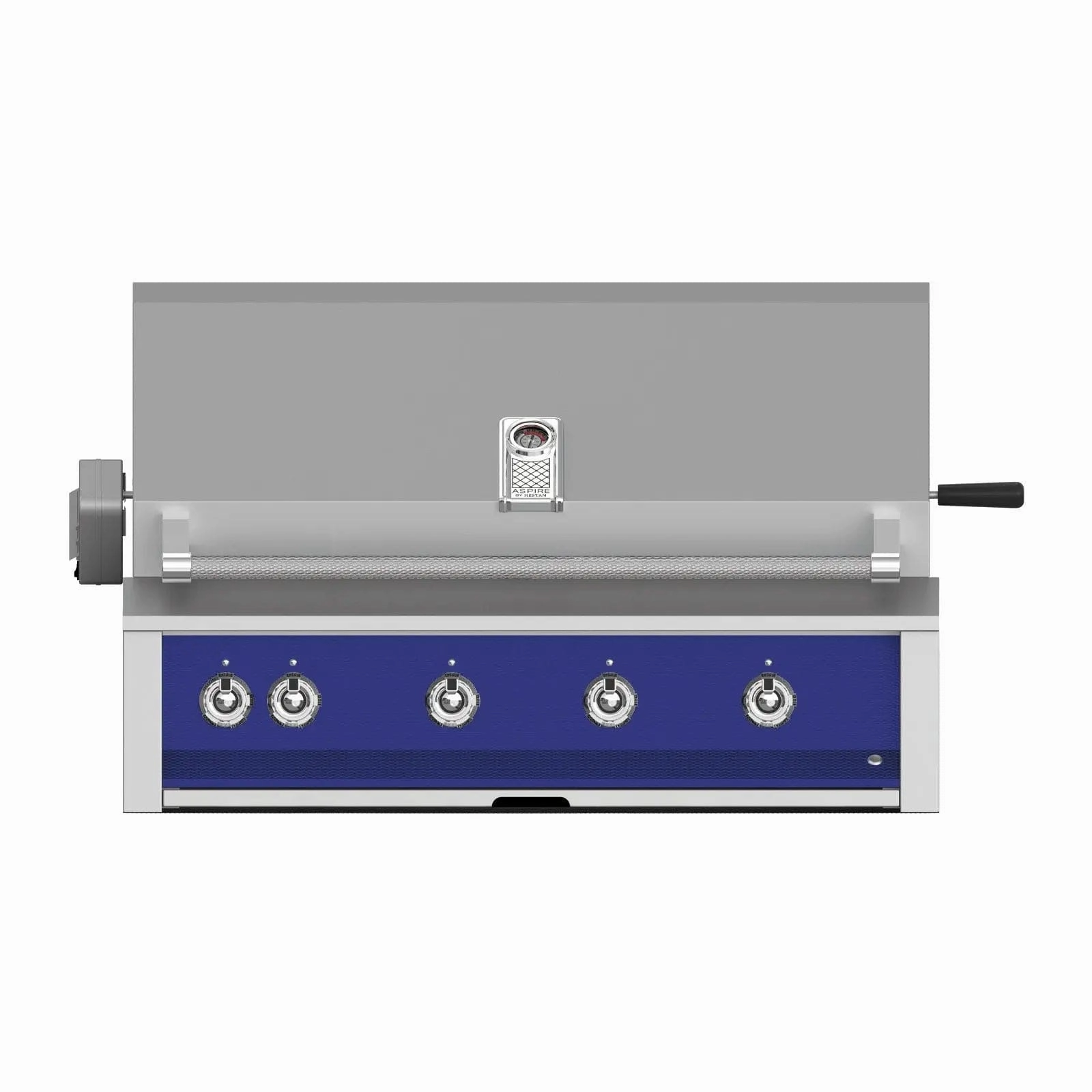 Aspire by Hestan 42 inch Liquid Propane Grill with 4 U-Burners and Rotisserie EABR42-LP-BU stainless steel BBQ grill with side table