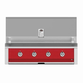 Aspire by Hestan 42-Inch Natural Gas Grill with 3 U-Burner and 1 Sear EMB42-NG-RD stainless steel BBQ grill with side table