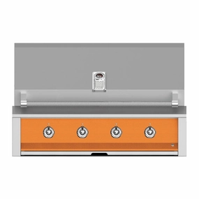 Aspire by Hestan 42-Inch Natural Gas Grill with 4 U-Burners EAB42-NG-OR stainless steel BBQ grill with side table
