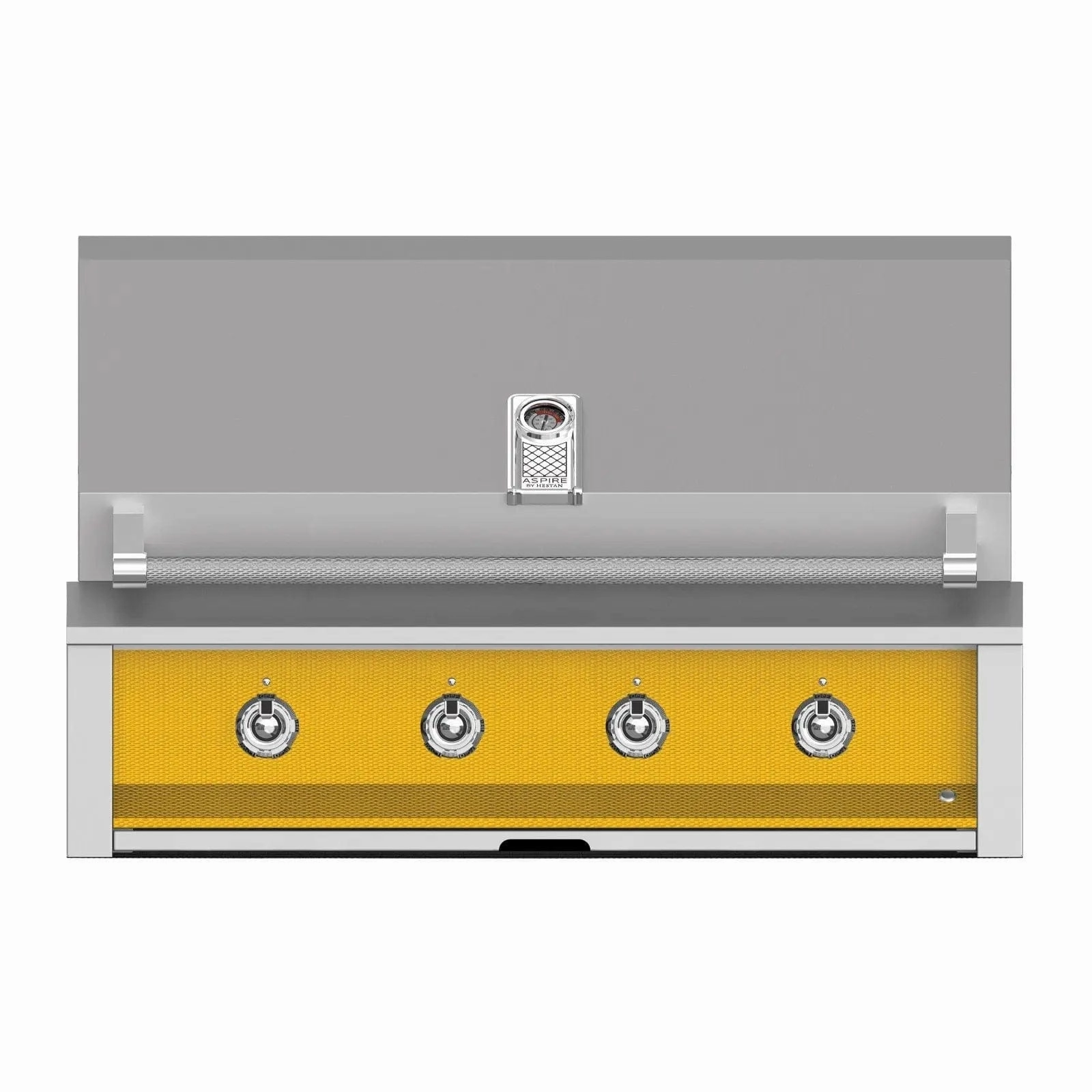 Aspire by Hestan 42-Inch Natural Gas Grill with 4 U-Burners EAB42-NG-YW stainless steel BBQ grill with side table
