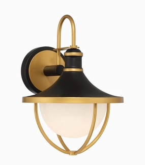 Atlas One Light Outdoor Wall Sconce Matte Black   Textured GoldOutdoor wall sconces with motion sensor