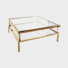 Auric - Coffee Table In Clear Glass & Gold Polished Stainless Steel Frameoutdoor coffee table for patio or lounge
