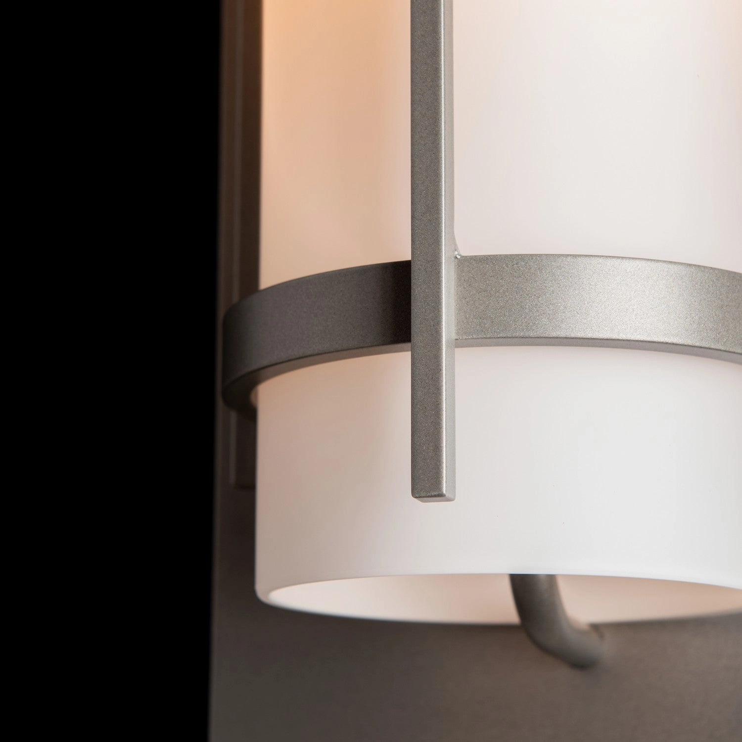 Banded One Light Outdoor Wall Sconce Coastal Burnished Steel