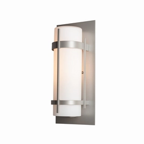 Banded One Light Outdoor Wall Sconce Coastal Burnished SteelOutdoor wall sconces with motion sensor