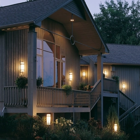 Banded One Light Outdoor Wall Sconce Coastal Dark SmokeOutdoor wall sconces with motion sensor