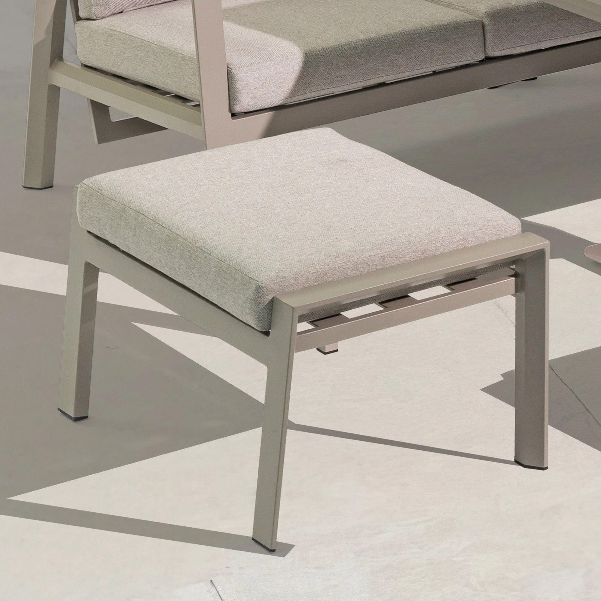 Barbados - Footstool In Grey Aluminuim With Cushion Topaluminum alloy outdoor sofa set