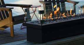 Barbara Jean Collection 24" OFS24 Outdoor Linear Gas Firestand with Manual Controlsportable outdoor fire pit with lid