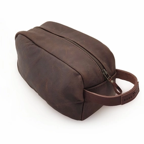 Bark And Mill Leather Toiletry Bag | Chocolate Trending Today Steal