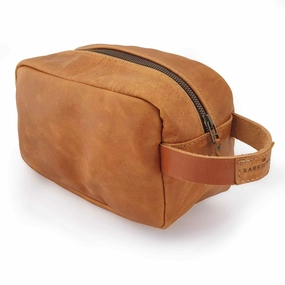 Daily Special Offer Bark And Mill Leather Toiletry Bag | Tan