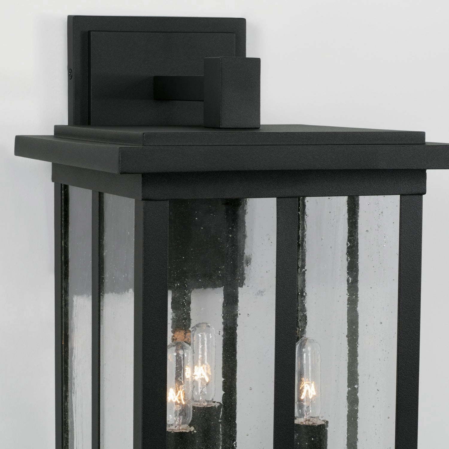 Barrett Three Light Outdoor Wall Lantern Black