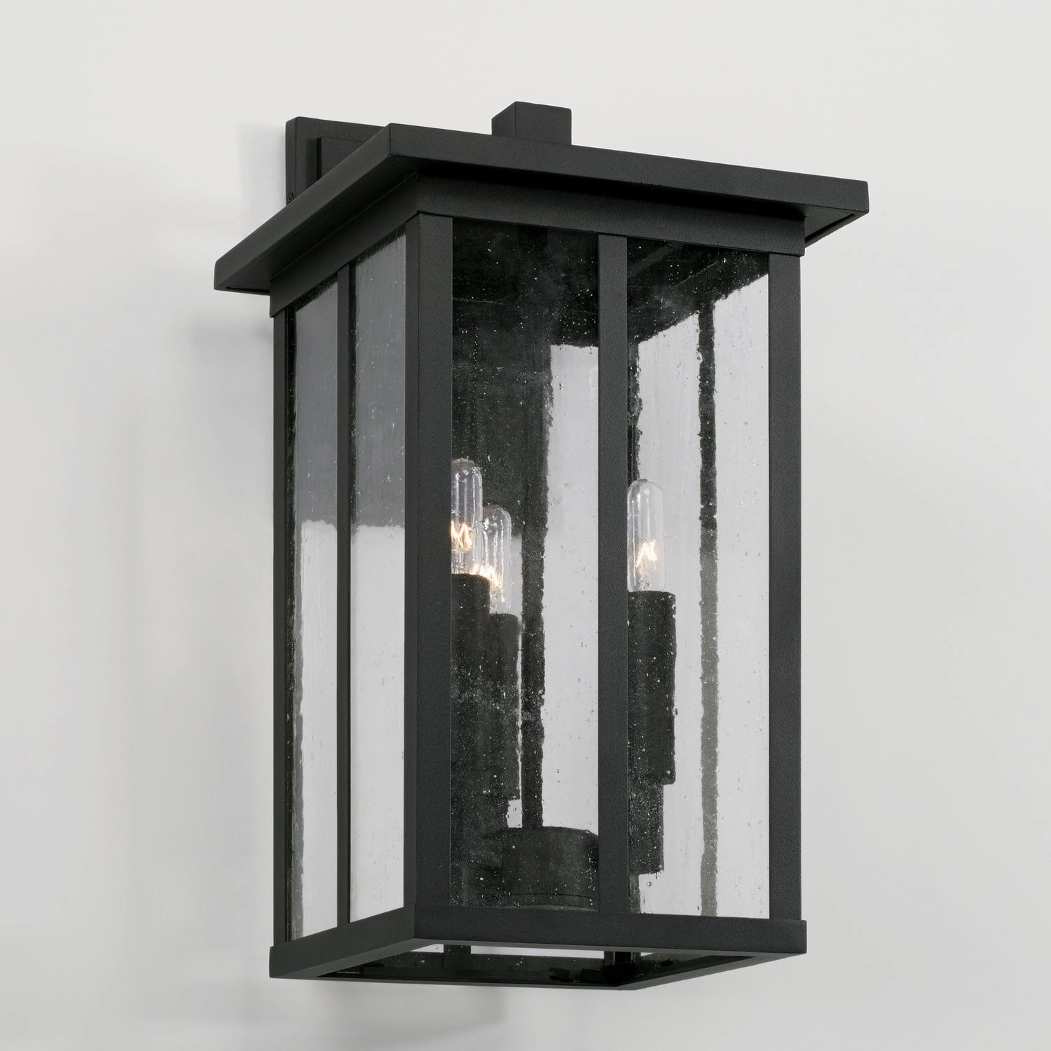 Barrett Three Light Outdoor Wall Lantern Black