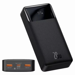 Baseus Bipow Digital Display Power Bank 20000Mah 20W Black Save Big Online Perfect Gift Sale