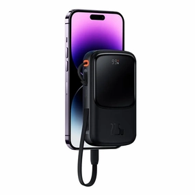 Hot Deal Alert Weekend Flash Offer Baseus Qpow Pro 20W Digital Display 20000Mah Power Bank With Lightning Cable Black