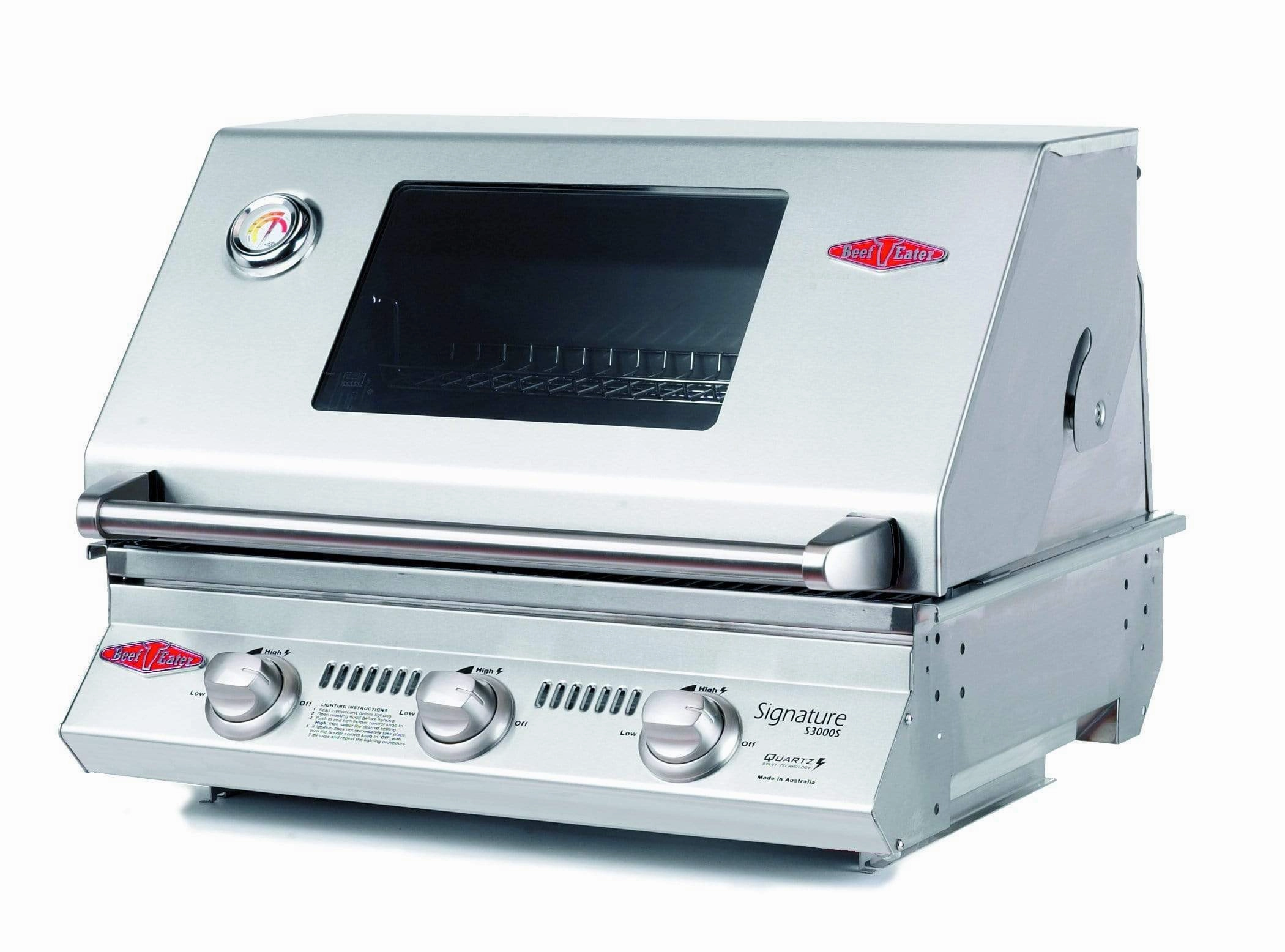 BeefEater Signature S3000SS 26" 3-Burner Premium Built-In Barbecue Grill 12830S compact BBQ grill for small spaces