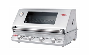 BeefEater Signature S3000SS 32" 4-Burner Premium Built-In Barbecue Grill 12840S stainless steel BBQ grill with side table