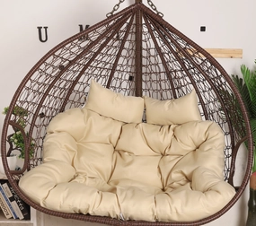 Beige Cushion for Double Seater Hanging Egg Chairthick cushion for outdoor egg chair