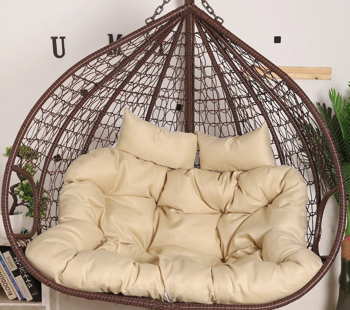 Beige Cushion for Double Seater Hanging Egg Chairthick cushion for outdoor egg chair
