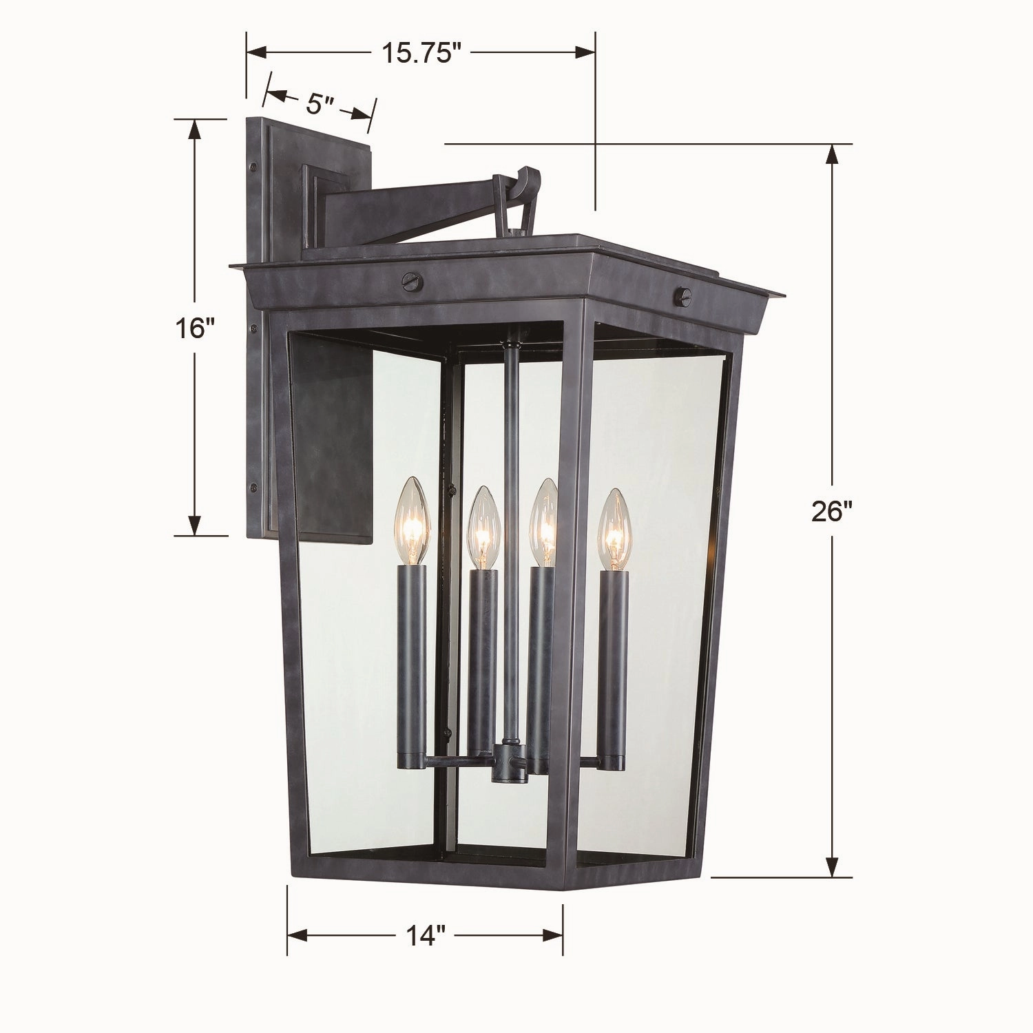 Belmont Four Light Outdoor Wall Sconce Graphite