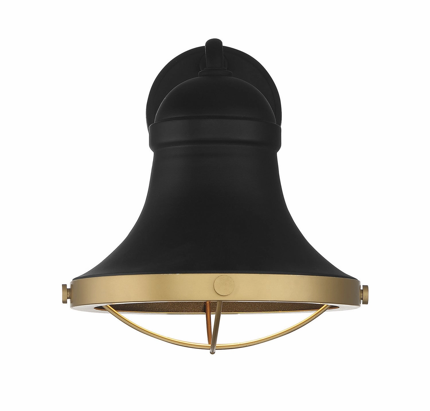 Belmont One Light Wall Sconce Textured Black with Warm Brass