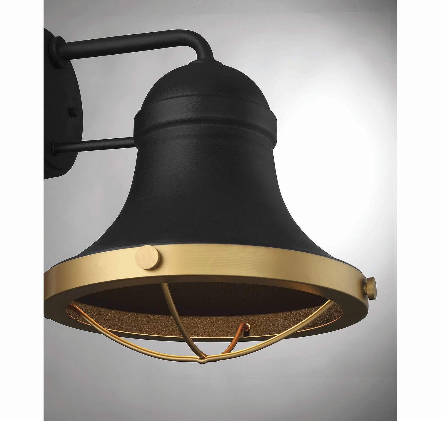 Belmont One Light Wall Sconce Textured Black with Warm Brass