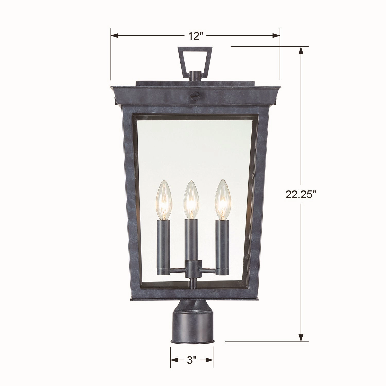 Belmont Three Light Outdoor Post Mount Graphite