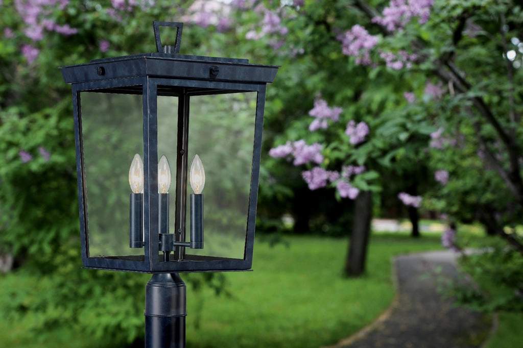 Belmont Three Light Outdoor Post Mount Graphite