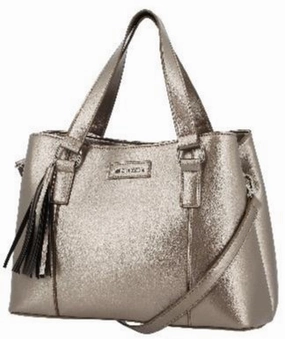 Pierre Cardin Abigail Relaxed Satchel Handbag | Metallic Online Exclusive Deal Shop Grab Savings
