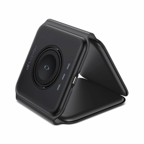 Powerup 3In1 High-Speed Dual Coil Wireless Charger Compatible With Iphone 15/14/ 13/12 Series | All Apple Watch & Air-Pods | 23W Magnetic Portable Charger With Mag-Safe - Black Mega Discount Today Best Price Online