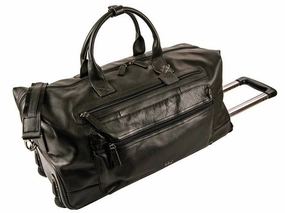 Dont Wait Save Today Adpel Navigator Leather Weekender Trolley Travel Duffel Bag | Black