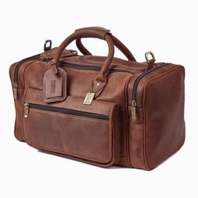 Claire Chase Rustic Leather Sports Valise Brown Hot Pick Sale Flash Offer Today