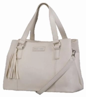 Mega Sale Now Daily Hot Deal Pierre Cardin Abigail Relaxed Satchel Handbag | Cream