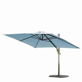 Biarritz - 3m x 3m Square Parasol In Duck Egg Blue With Sand & Water Baseadjustable height outdoor parasol