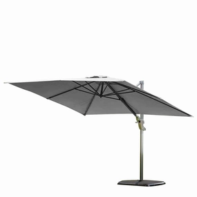 Biarritz - 3m x 3m Square Parasol Inc Cover In Grey With Sand & Water Baseadjustable height outdoor parasol