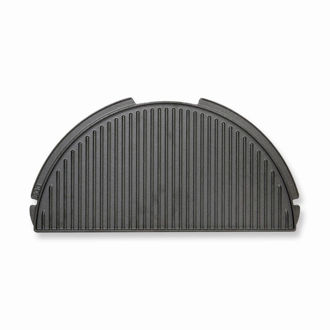 Big Green Egg Cast Iron Half Moon Plancha Griddle outdoor kitchen cooking station with sink