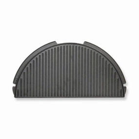 Big Green Egg Cast Iron Half Moon Plancha Griddle outdoor kitchen cooking station with sink