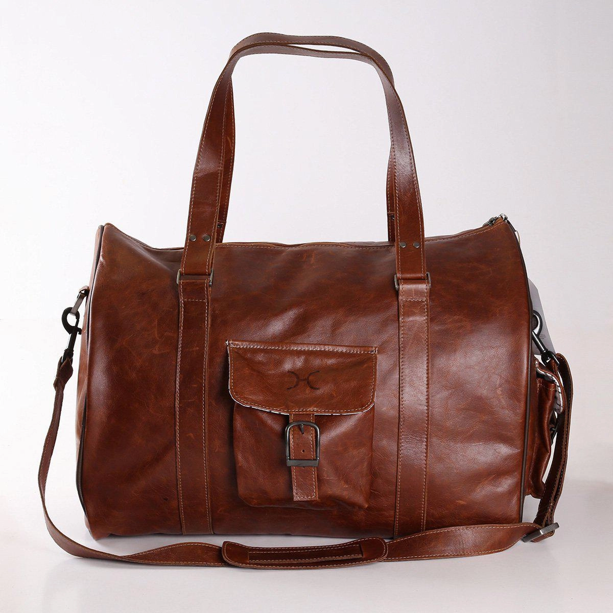 Thandana Mens Cabin Leather Luggage Bag Clearance Steal Today