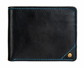 Sweet Deal Today Special Steal Event Hidesign Angle Stitch Leather Multi-Compartment Leather Wallet Black