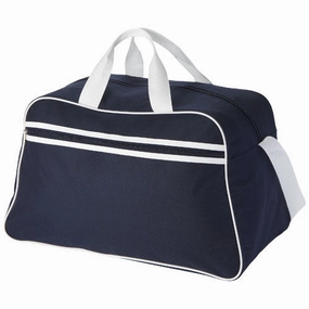 Dont Wait Save Hot Pick Deal San Jose 2-Stripe Sports Duffel Bag 30L - Navy/White