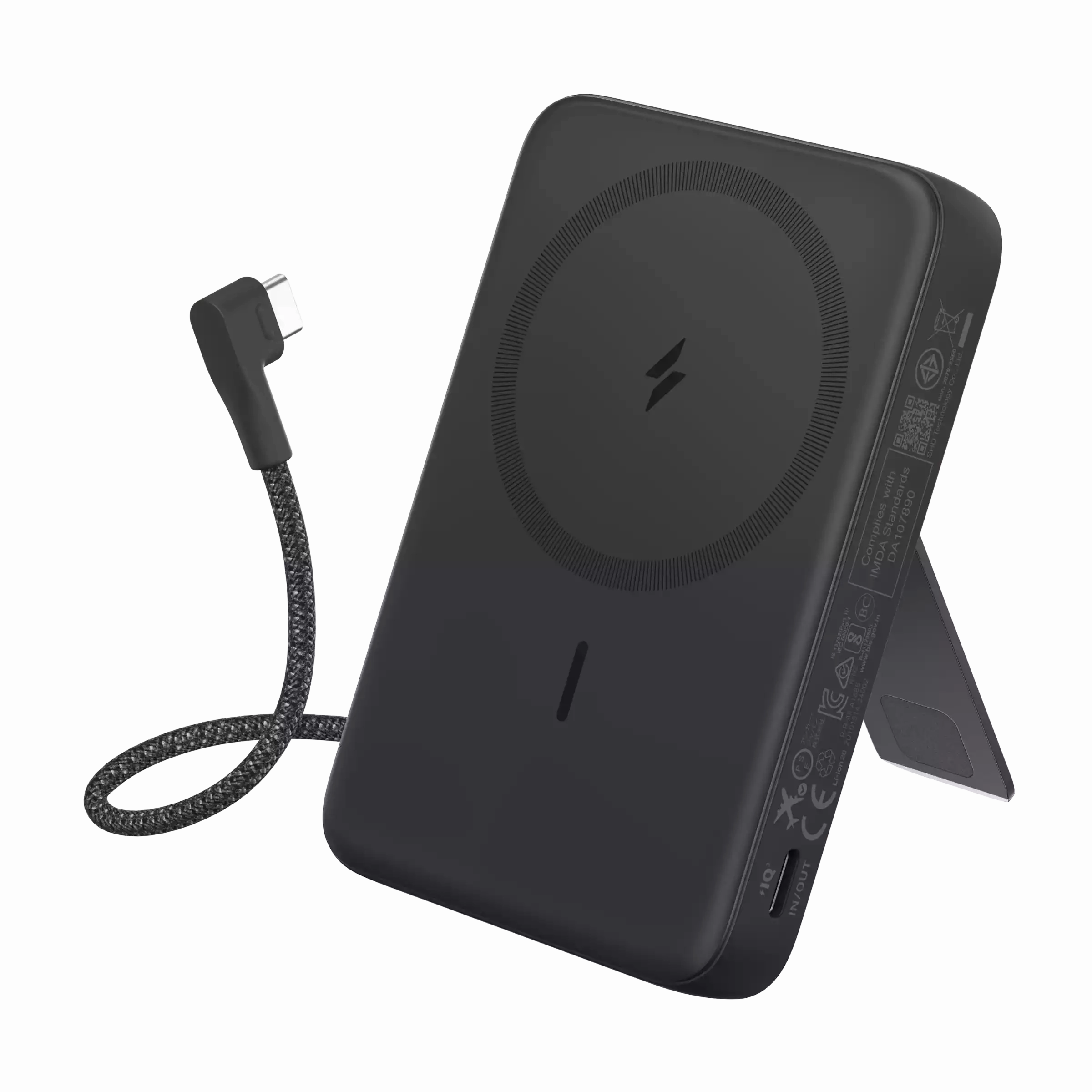 Today Only Offer Anker Zolo Magnetic Power Bank (10K 30W Built-In Usb-C Cable) Black
