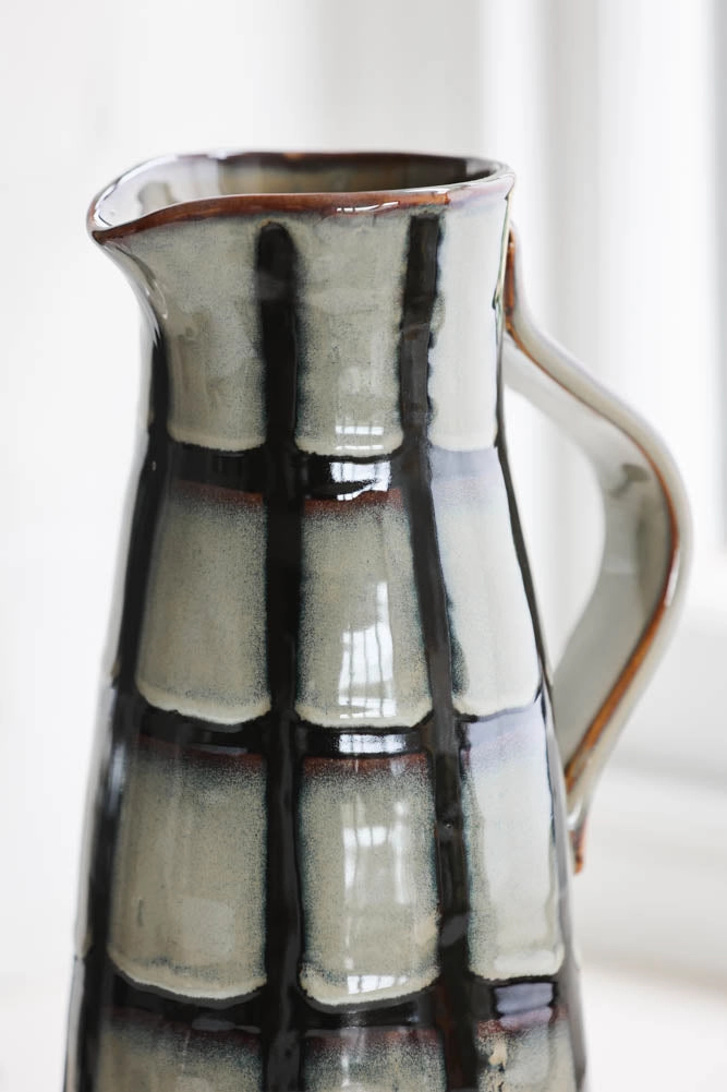 Black & White Checkered Water Jug