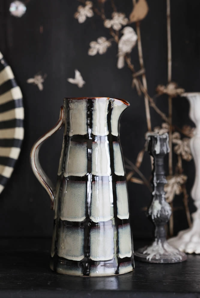 Black & White Checkered Water Jug