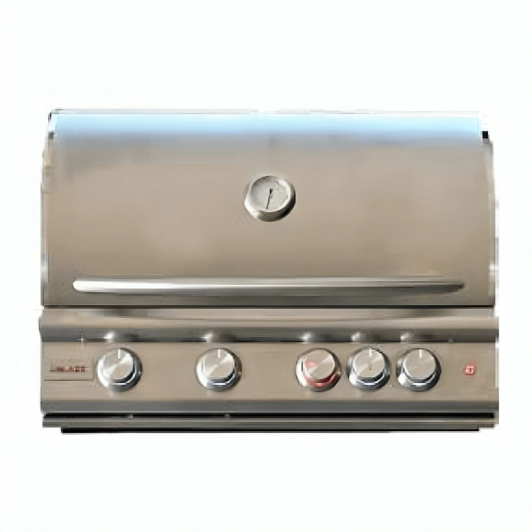 Blaze 32-inch 4-Burner LTE3 Built-In Gas Grill with Lighting BLZ-4LTE3 stainless steel BBQ grill with side table