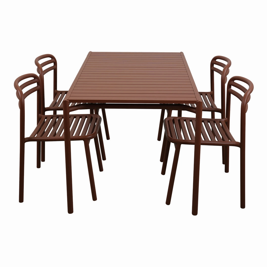 Bliss Rectangular Dining Table Set w/ Side Chairsoutdoor patio dining furniture set
