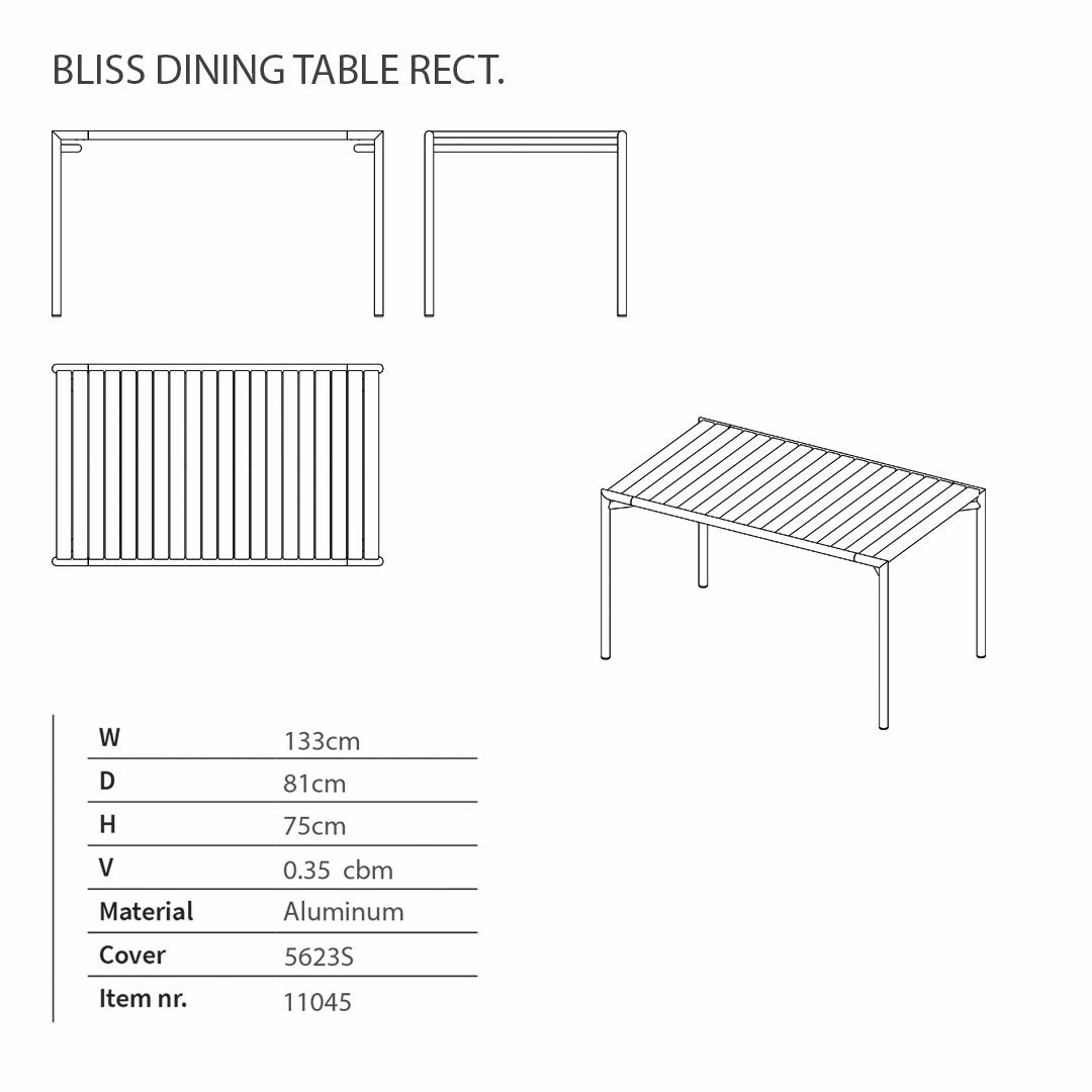 Bliss Rectangular Dining Table Set w/ Side Chairs
