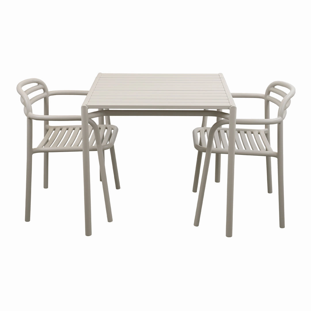 Bliss Square Dining Table Set w/ Armchairs