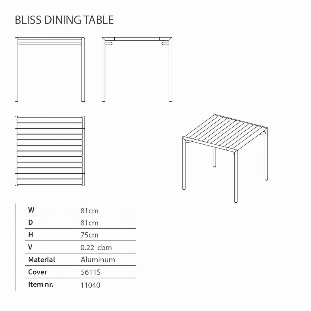 Bliss Square Dining Table Set w/ Armchairs