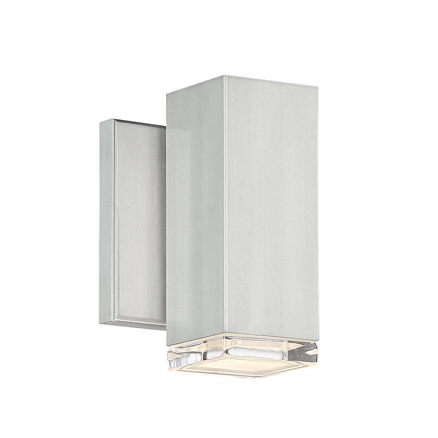 Block LED Wall Light Brushed AluminumOutdoor wall sconces with motion sensor