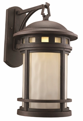 Boardwalk One Light Postmount Lantern RustOutdoor wall sconces with motion sensor